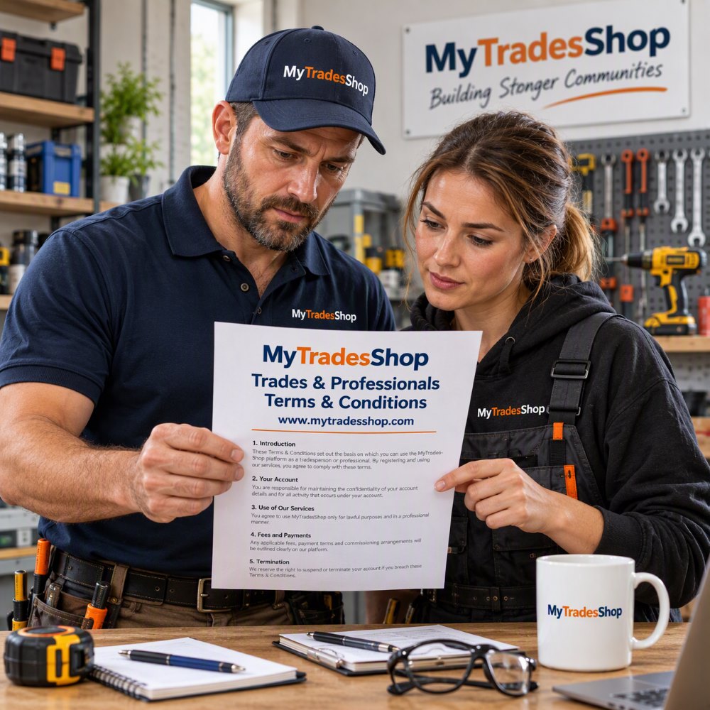 /trade people reading www.MyTradesShop.com Terms & Conditions
